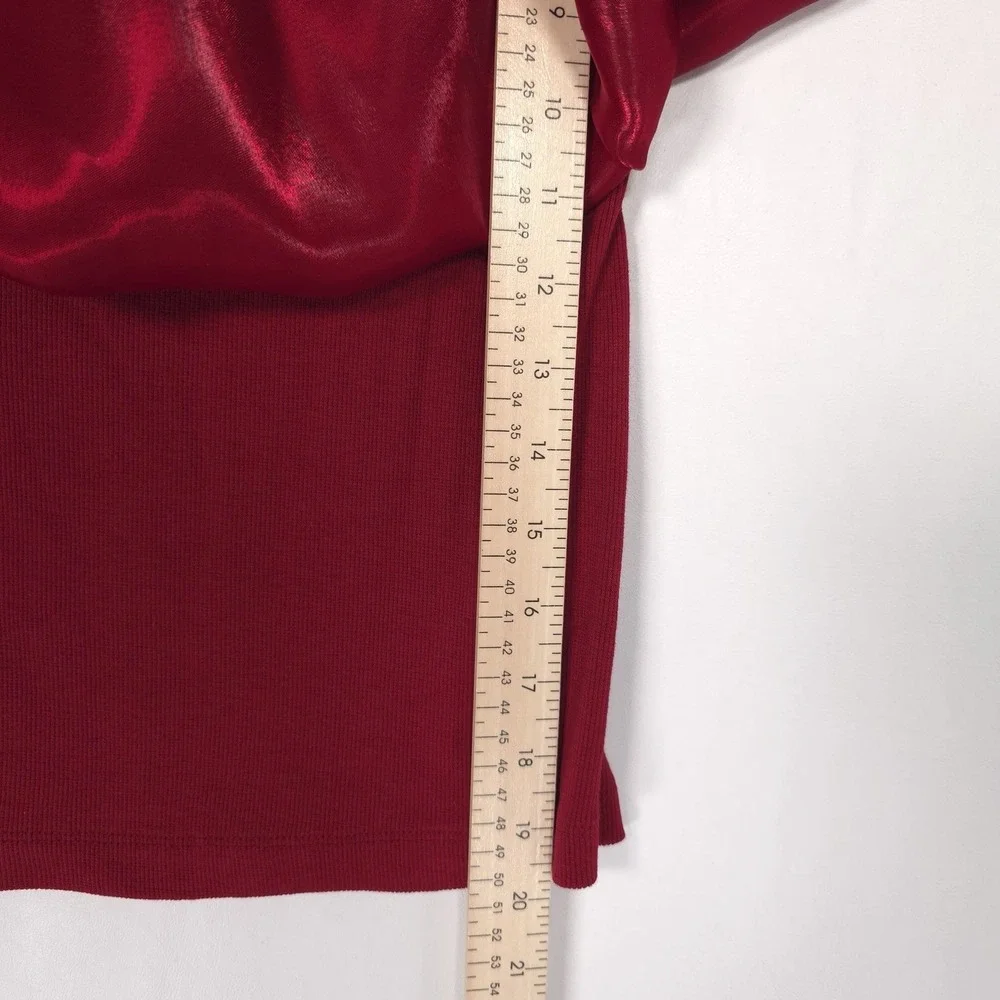 ANTHROPOLOGIE Blnk LONDON New Flattering OffShoulder SMALL Bubble Top Blouse Red - Picture 5 of 15
